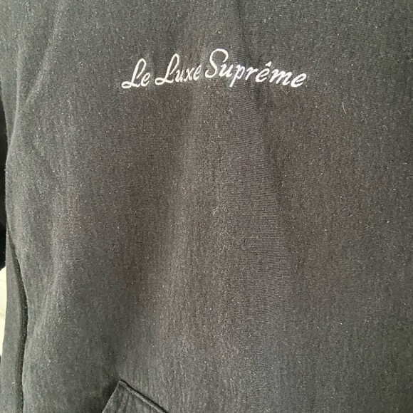 Supreme Black Men's Thick Hoodie With Kangaroo Pockets / Le Luxe Supreme - Picture 4 of 10